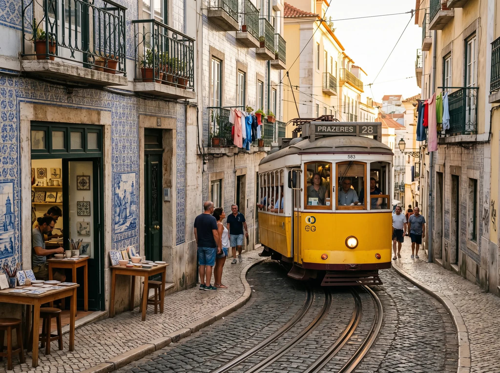 Historic Tram 28 in Lisbon