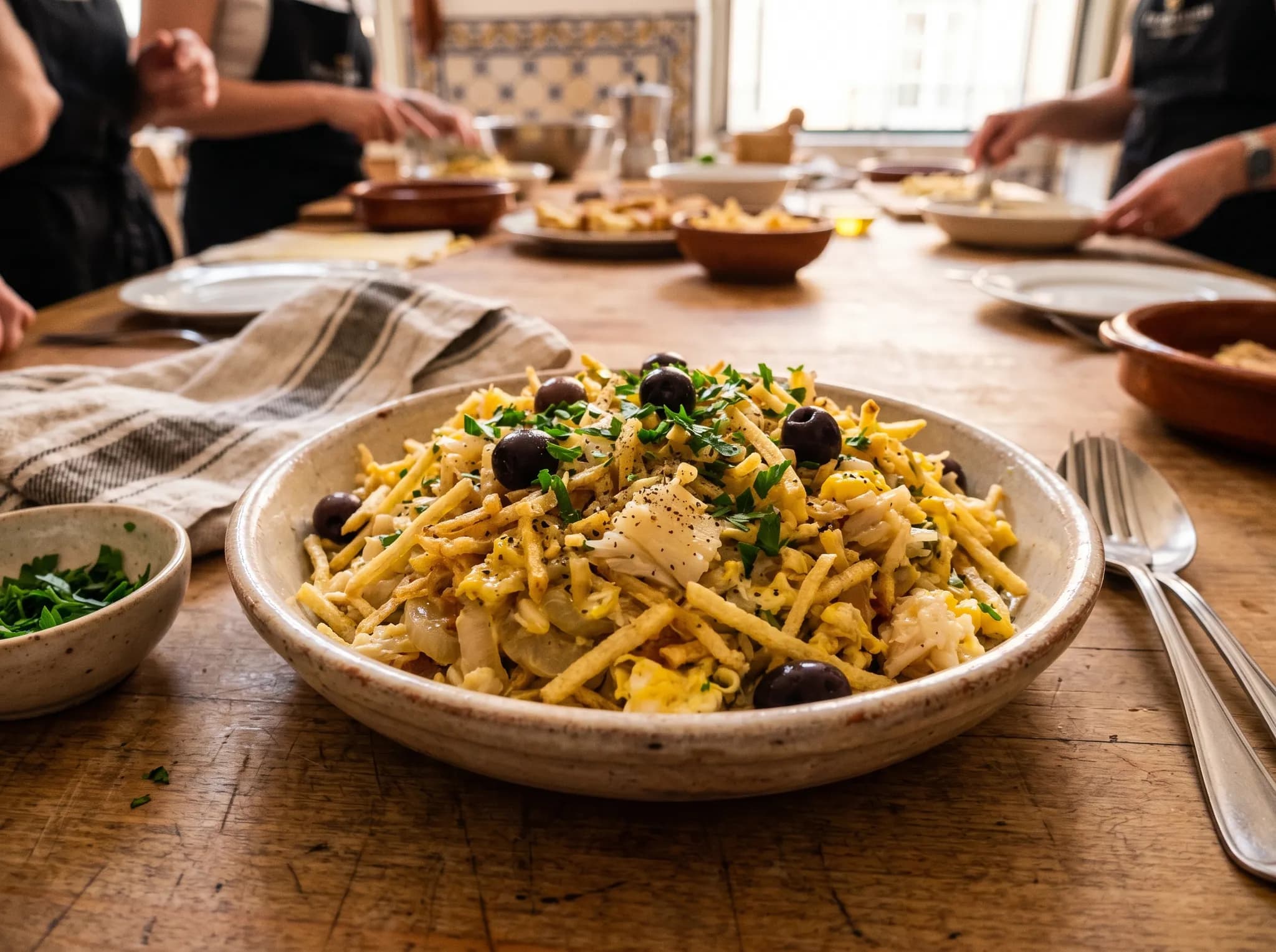 Completed bacalhau à Brás dish