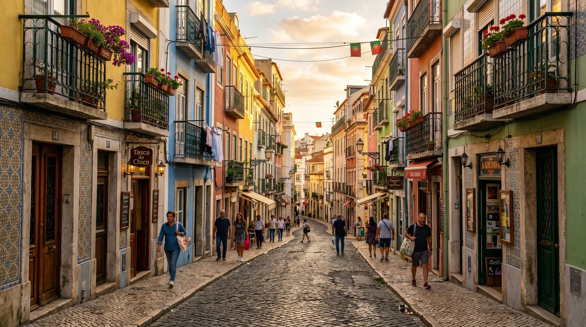 Colorful streets of Bairro Alto