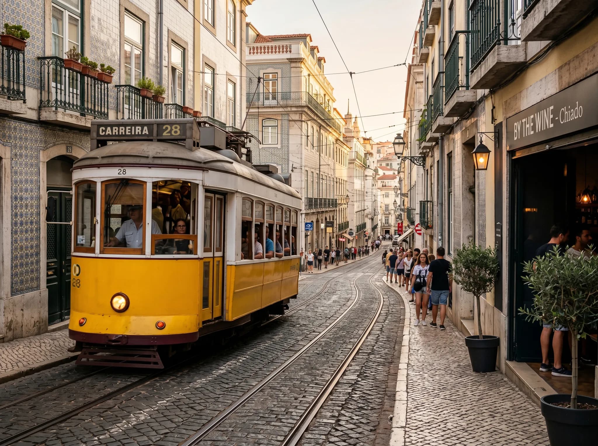 Historic Tram 28 in Lisbon