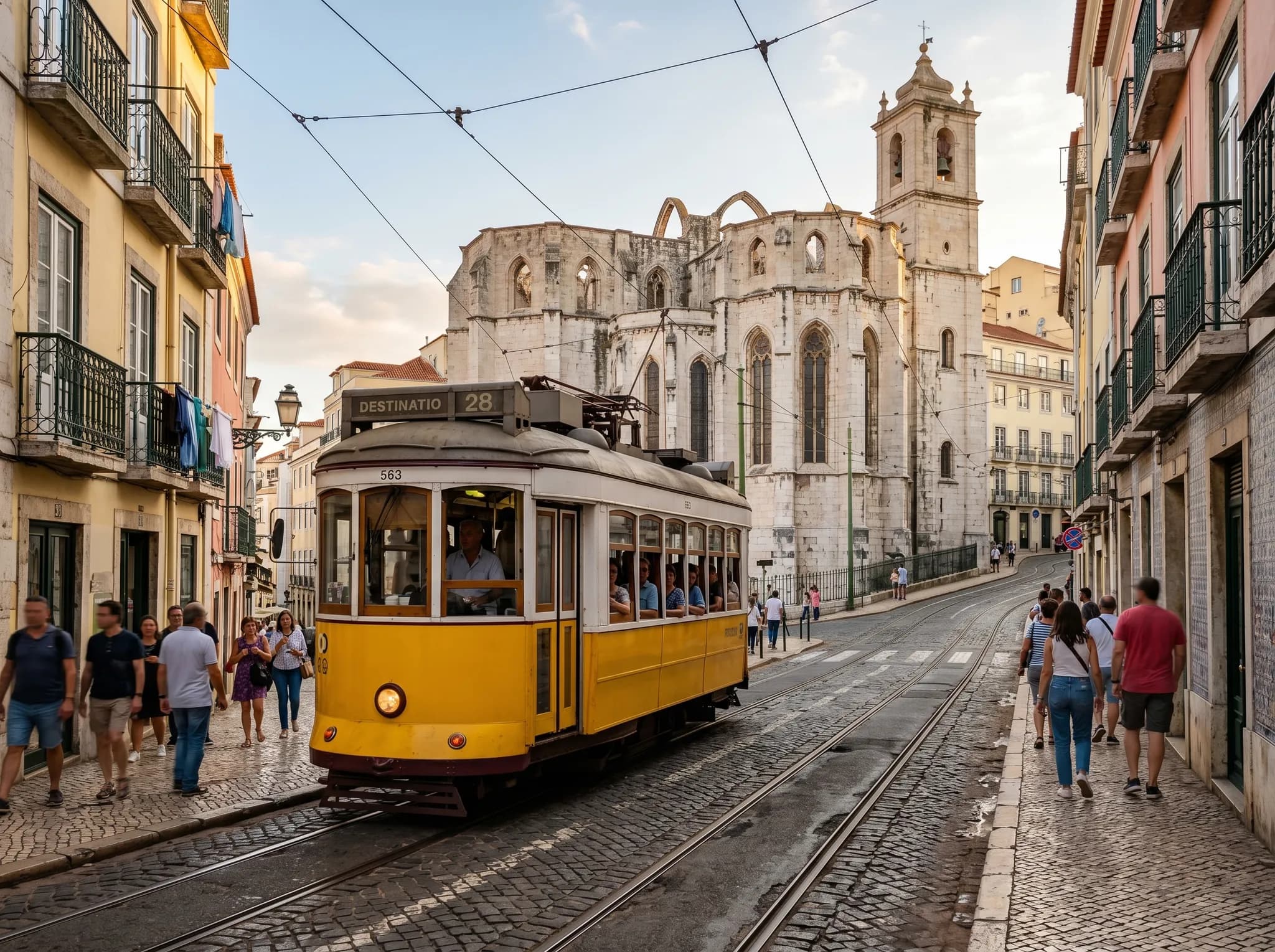 Historic Tram 28 in Lisbon