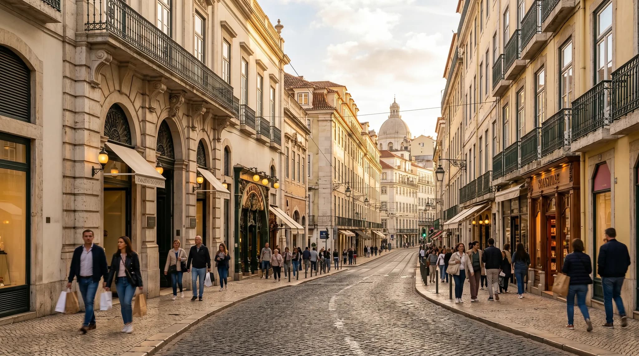 Chiado district shopping street