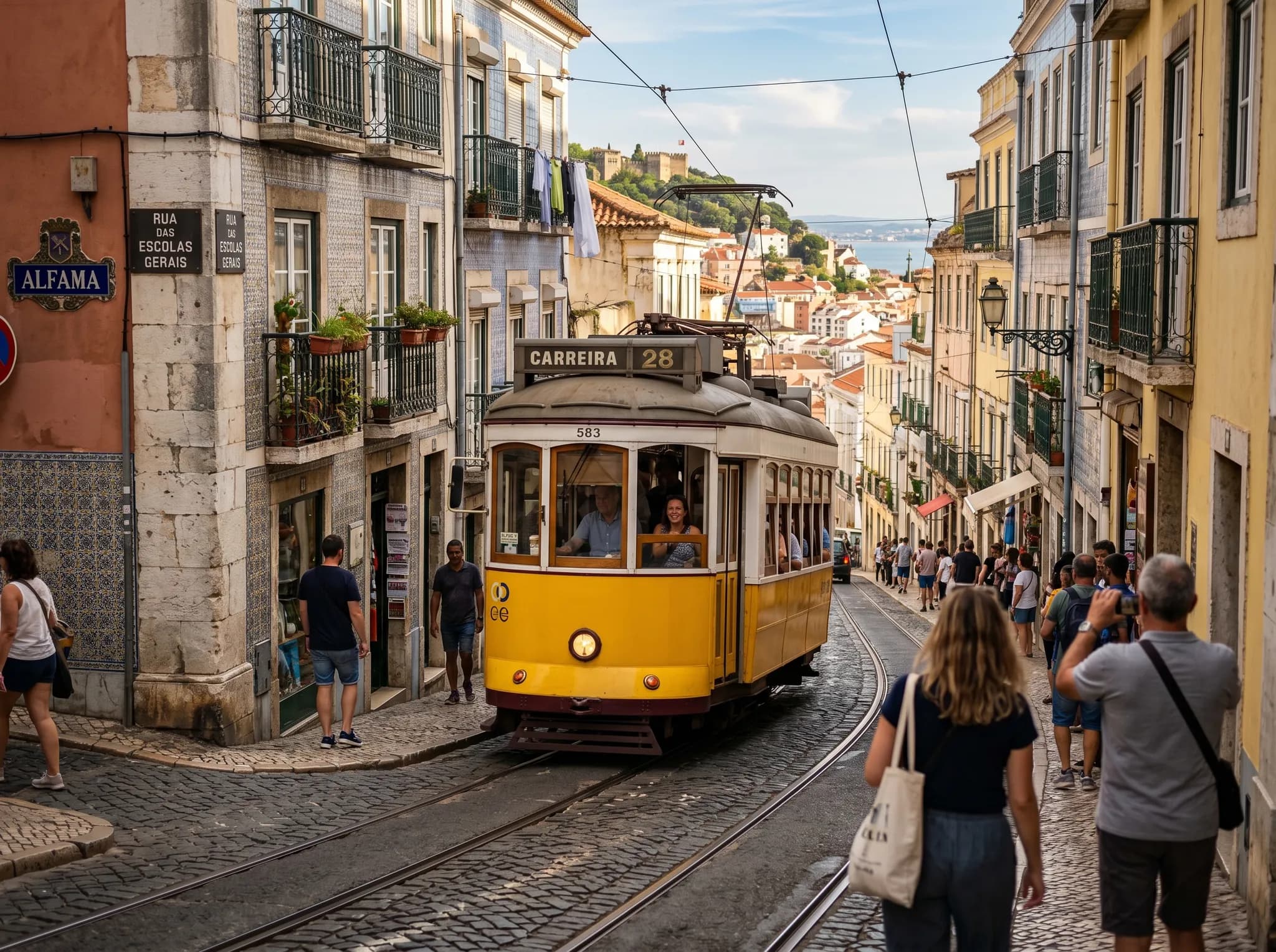 Historic Tram 28 in Lisbon