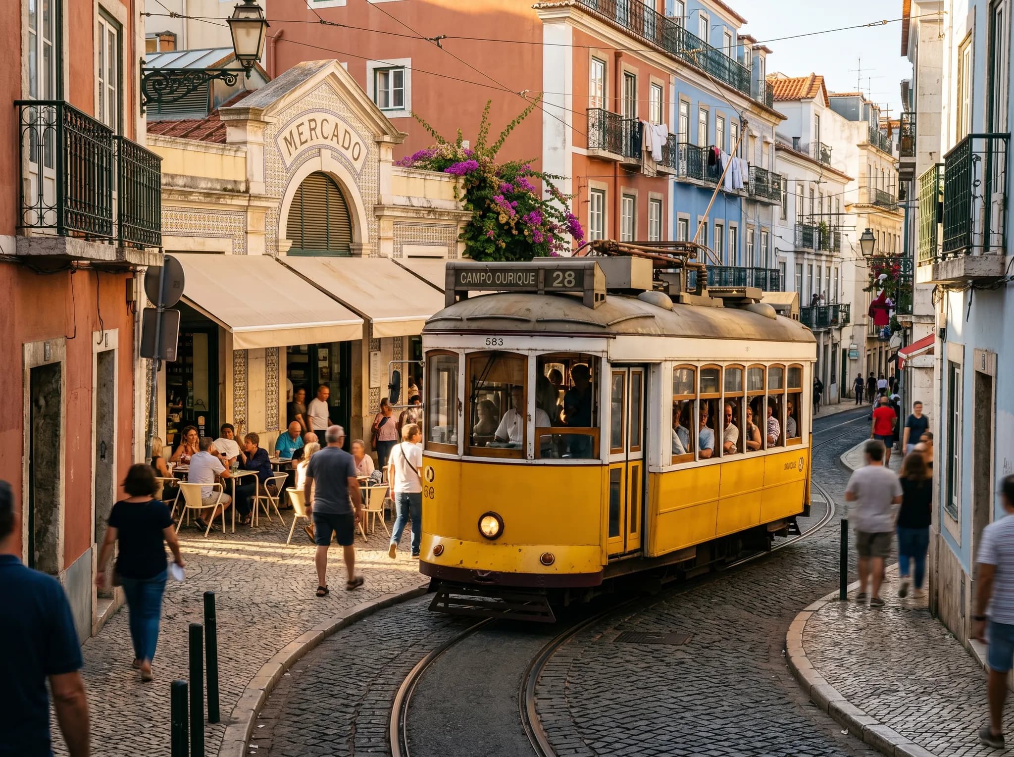 Historic Tram 28 in Lisbon