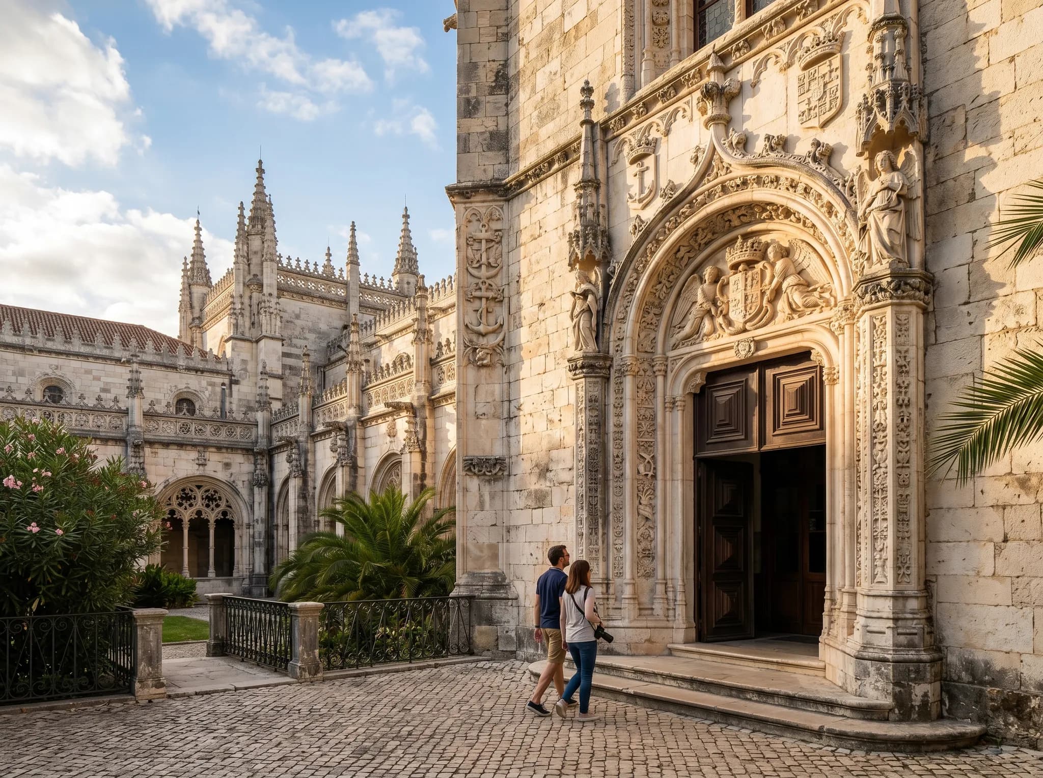 Jerónimos Monastery exterior in Belém housing the Maritime Museum