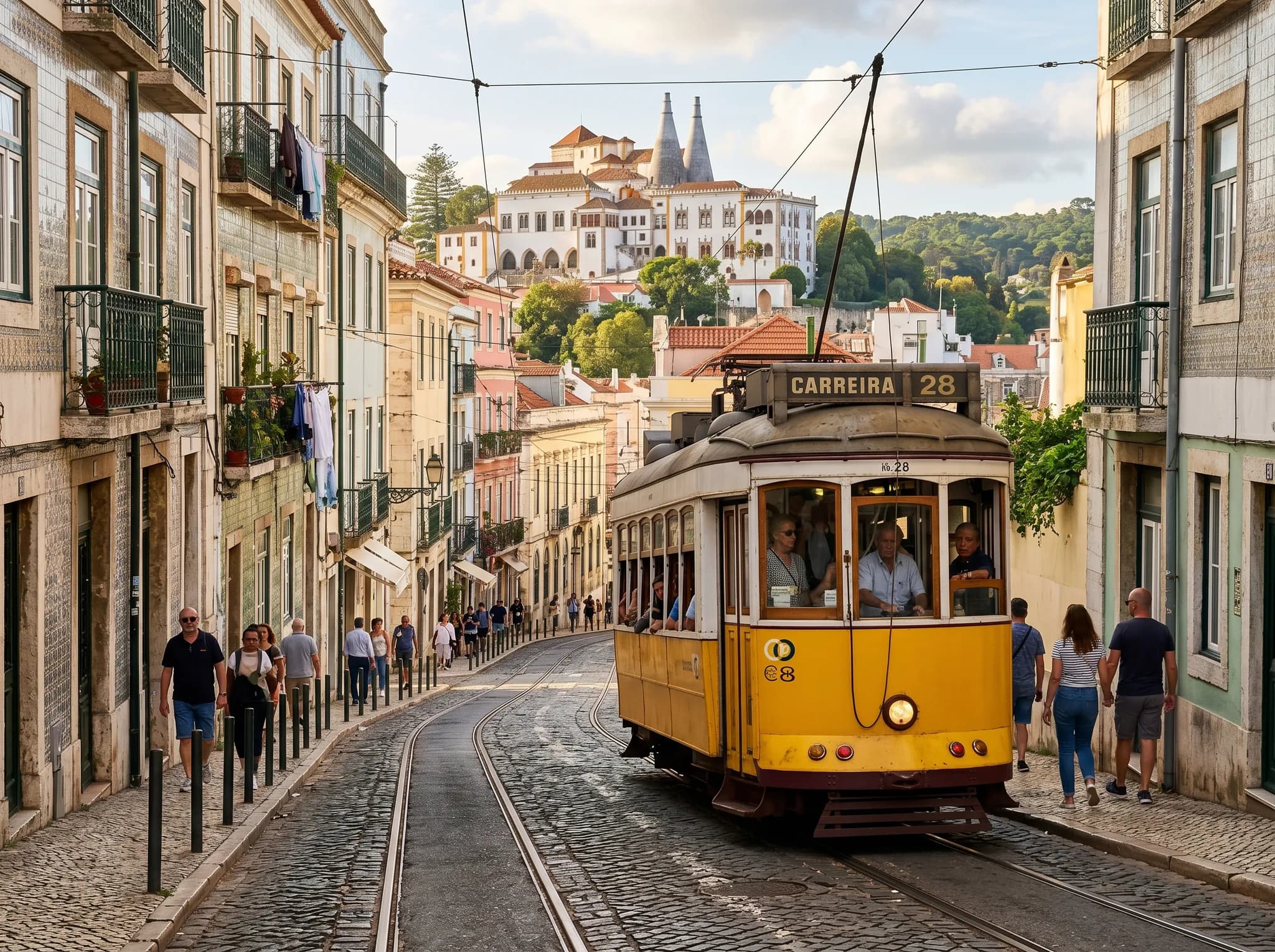 Historic Tram 28 in Lisbon