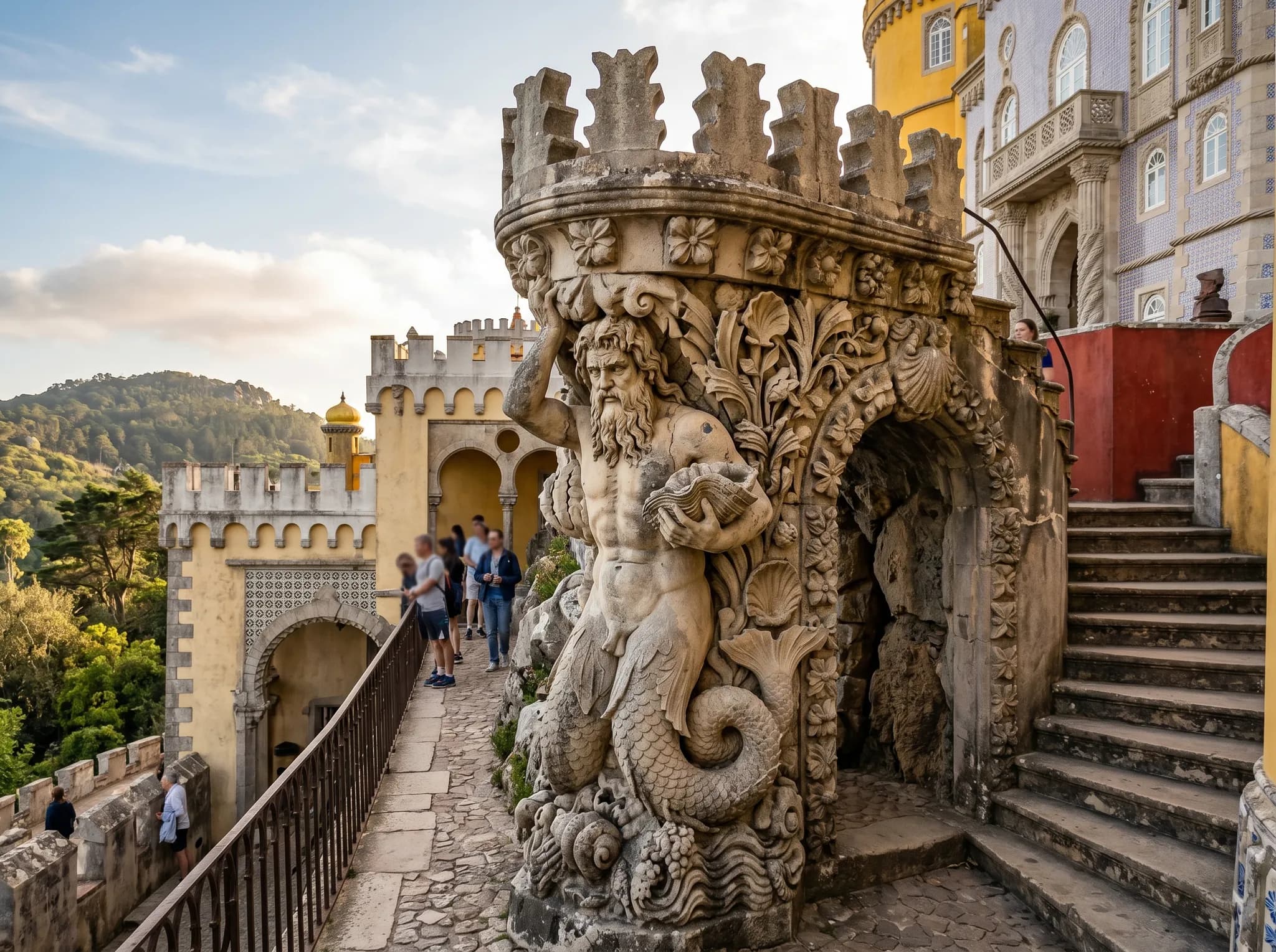 Triton Terrace with mythological sculpture