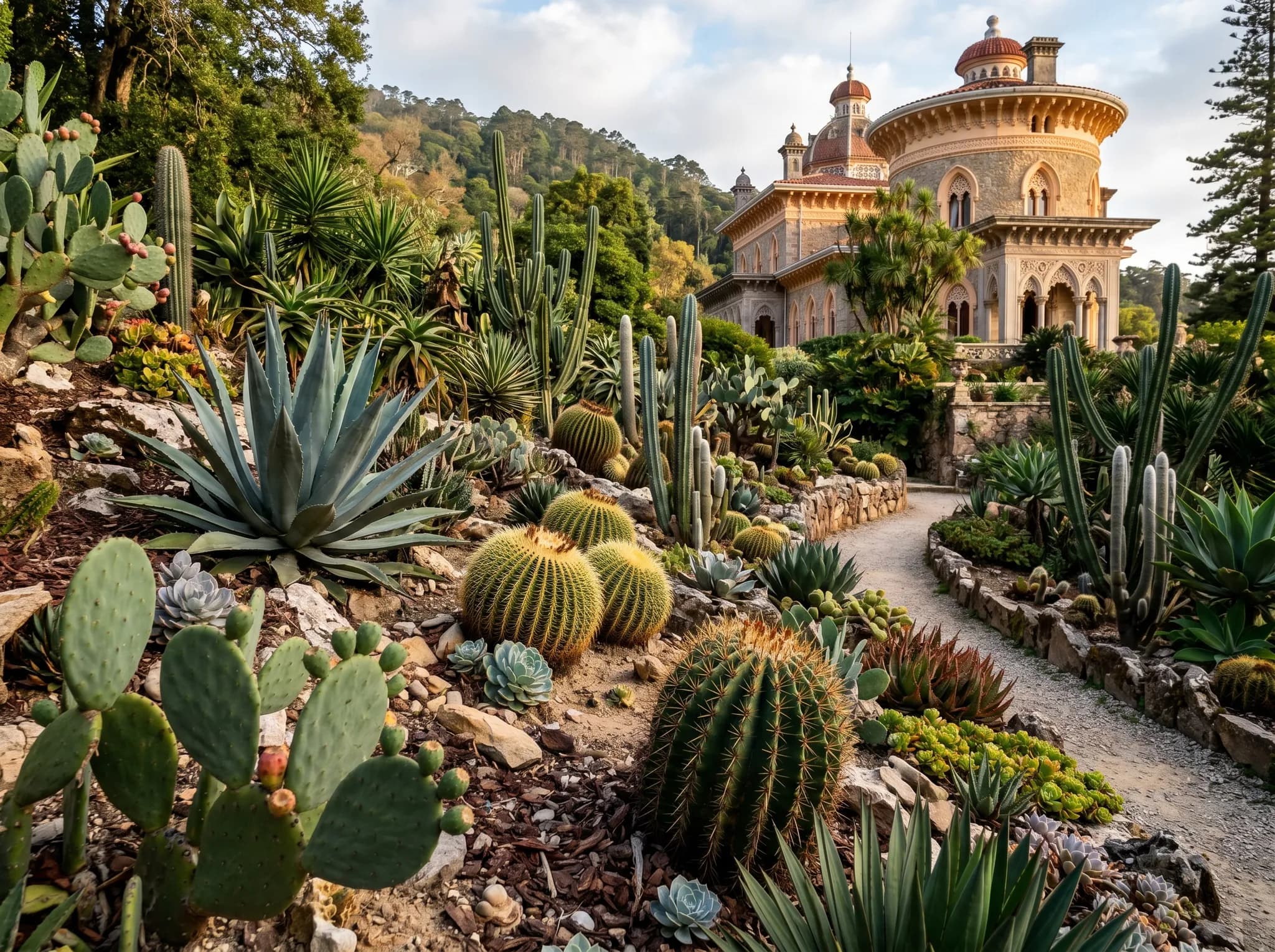 Mexican Garden with cacti and succulent collection