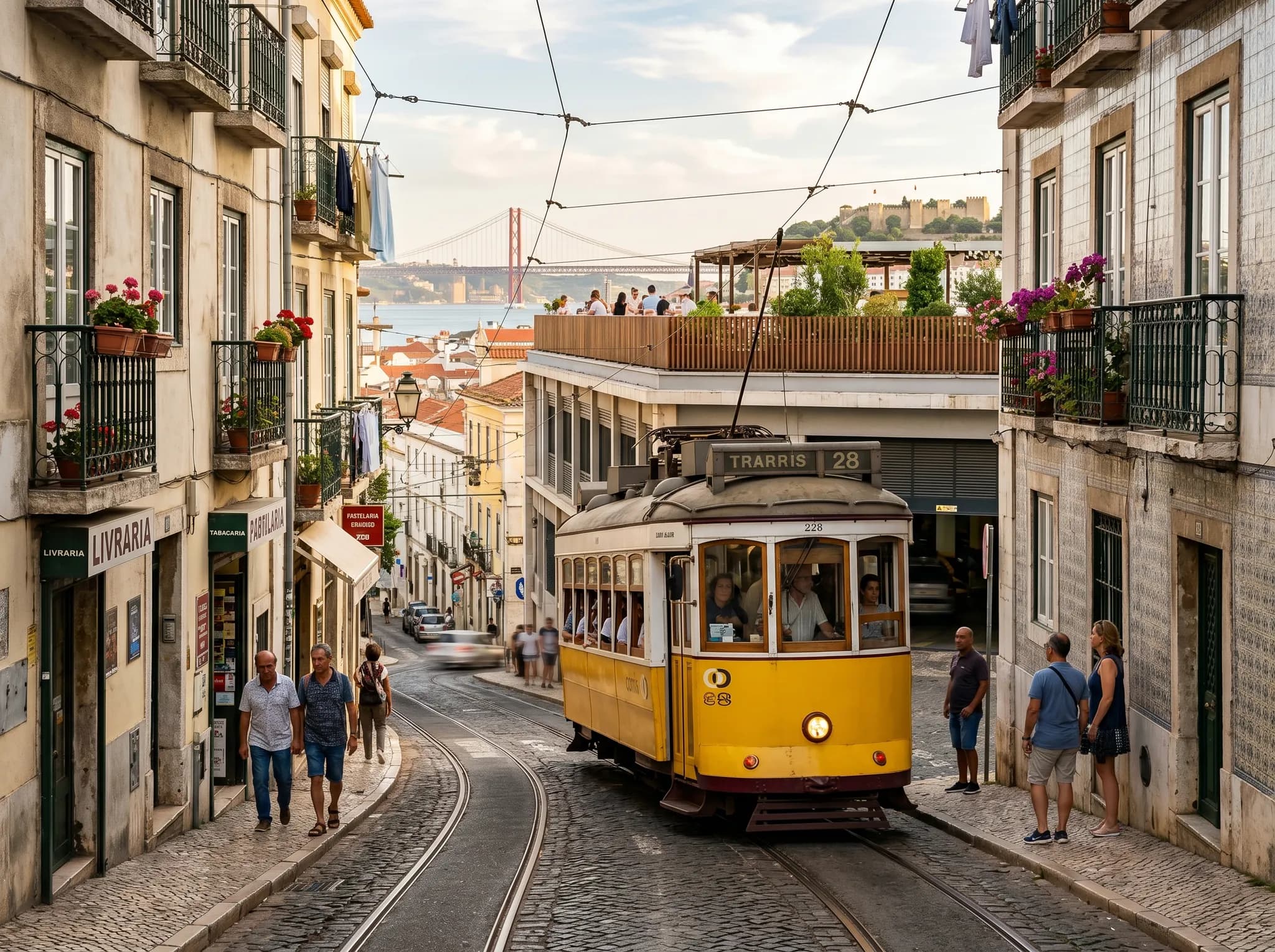 Historic Tram 28 in Lisbon