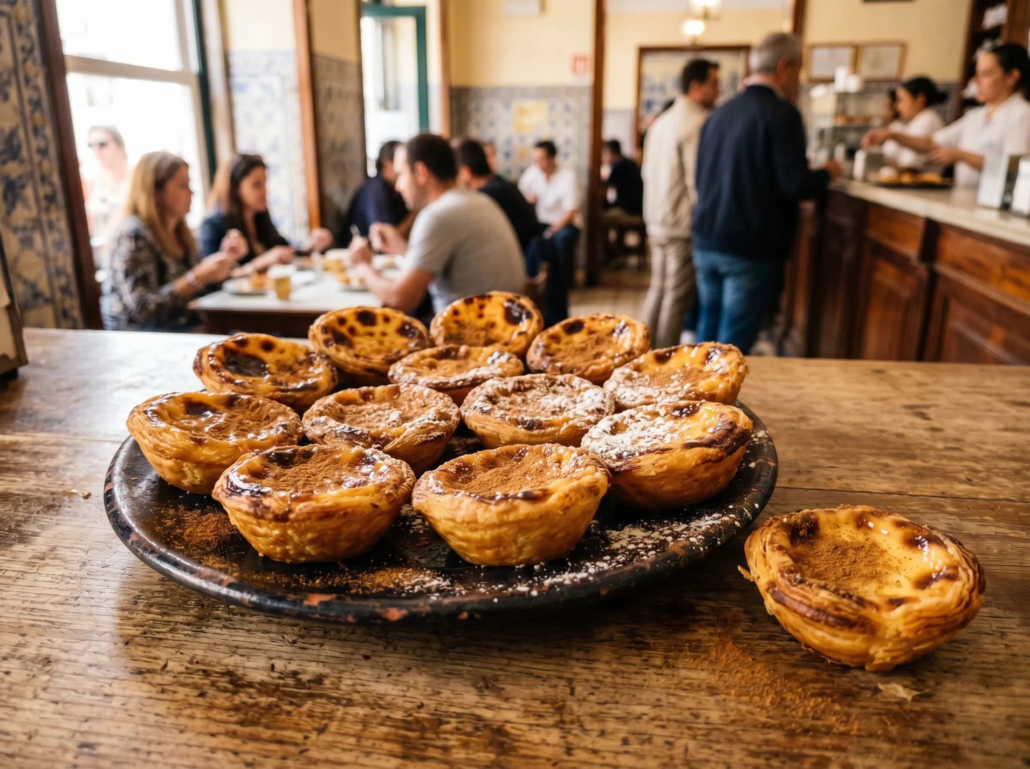 Freshly baked pastéis de nata