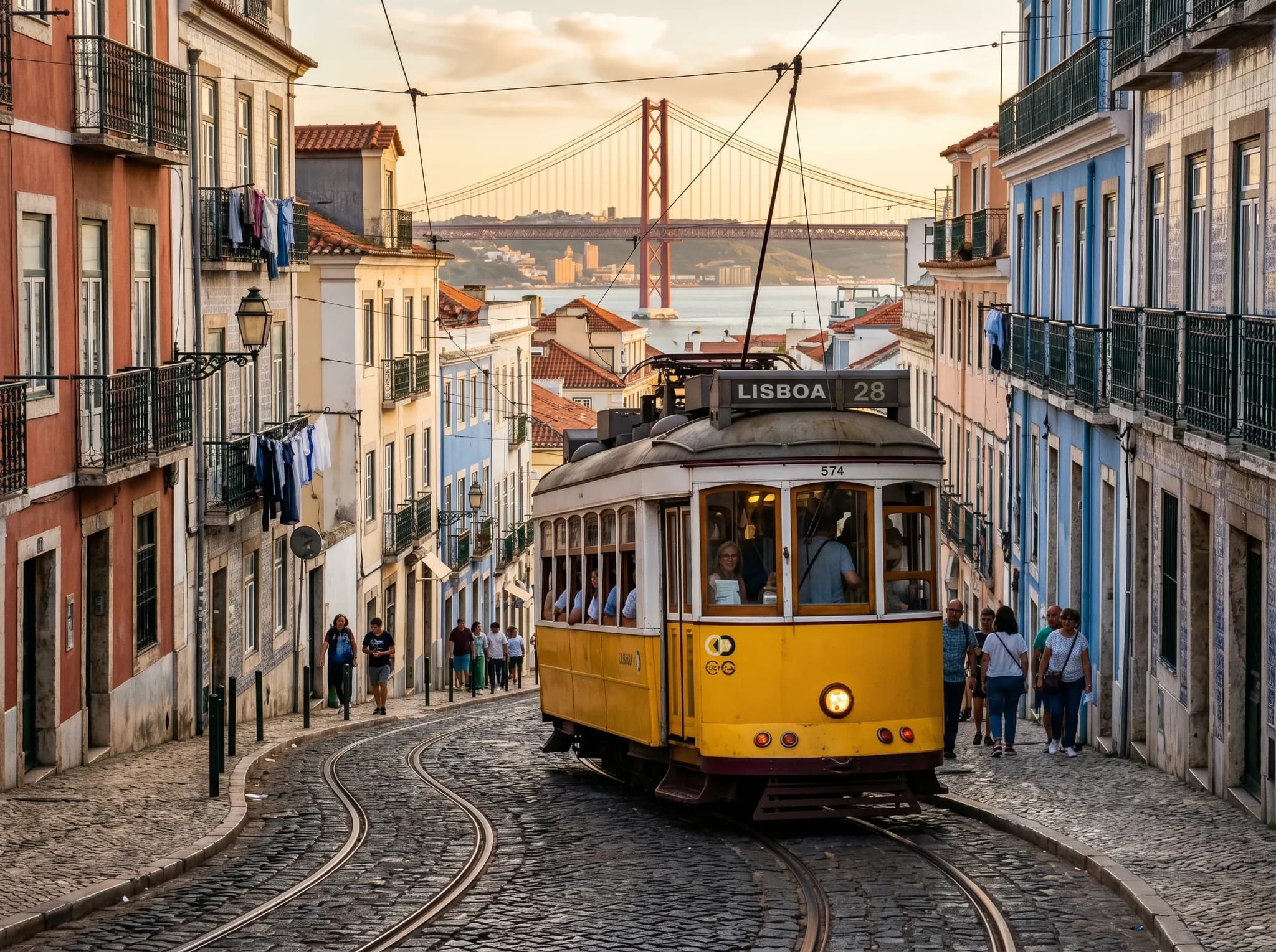 Historic Tram 28 in Lisbon