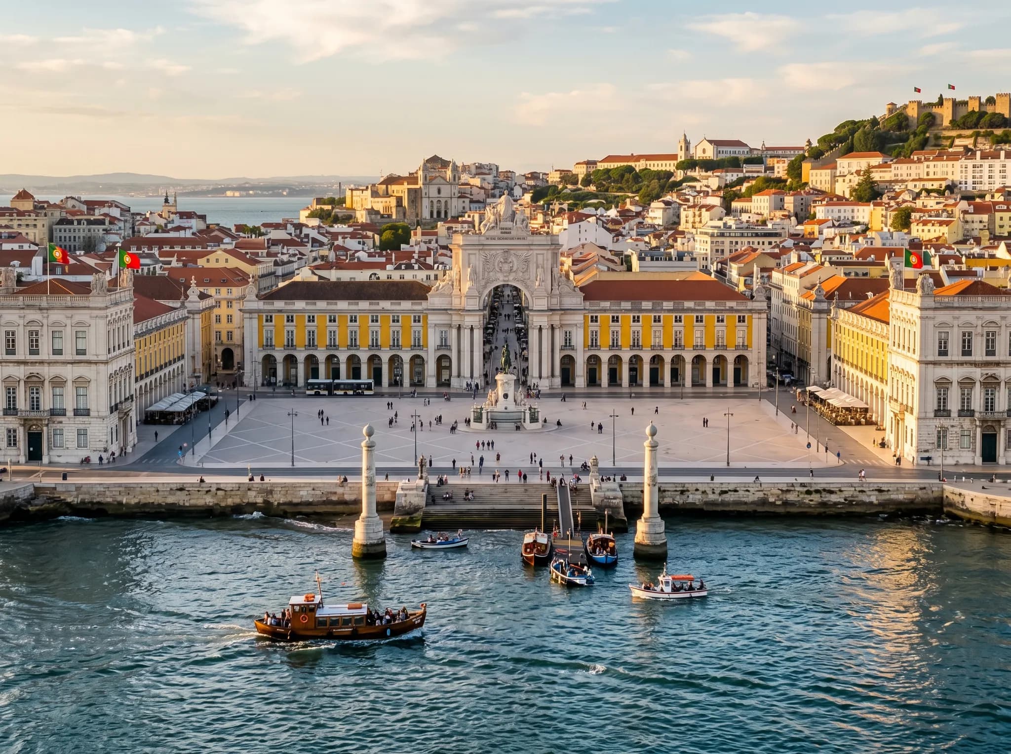 View of Praça do Comércio from Tagus River