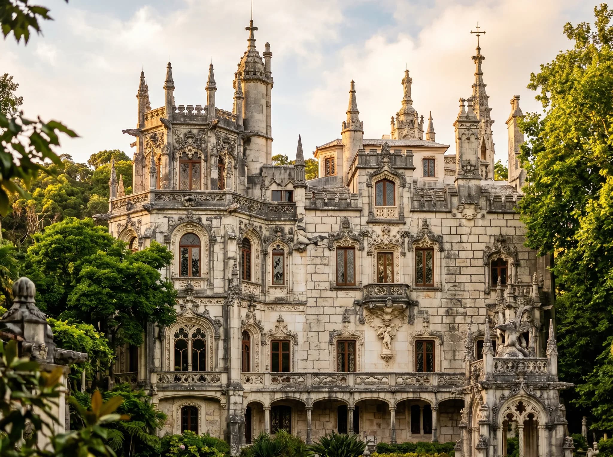 Gothic Revival palace facade of Quinta da Regaleira
