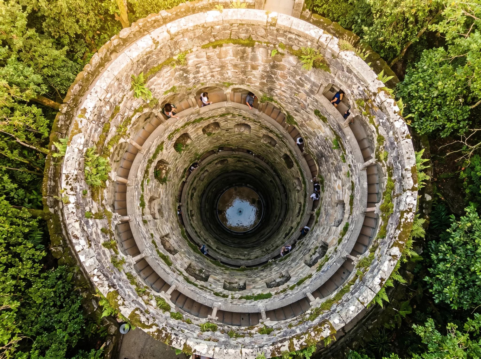 Aerial view of the Initiation Well showing spiral design