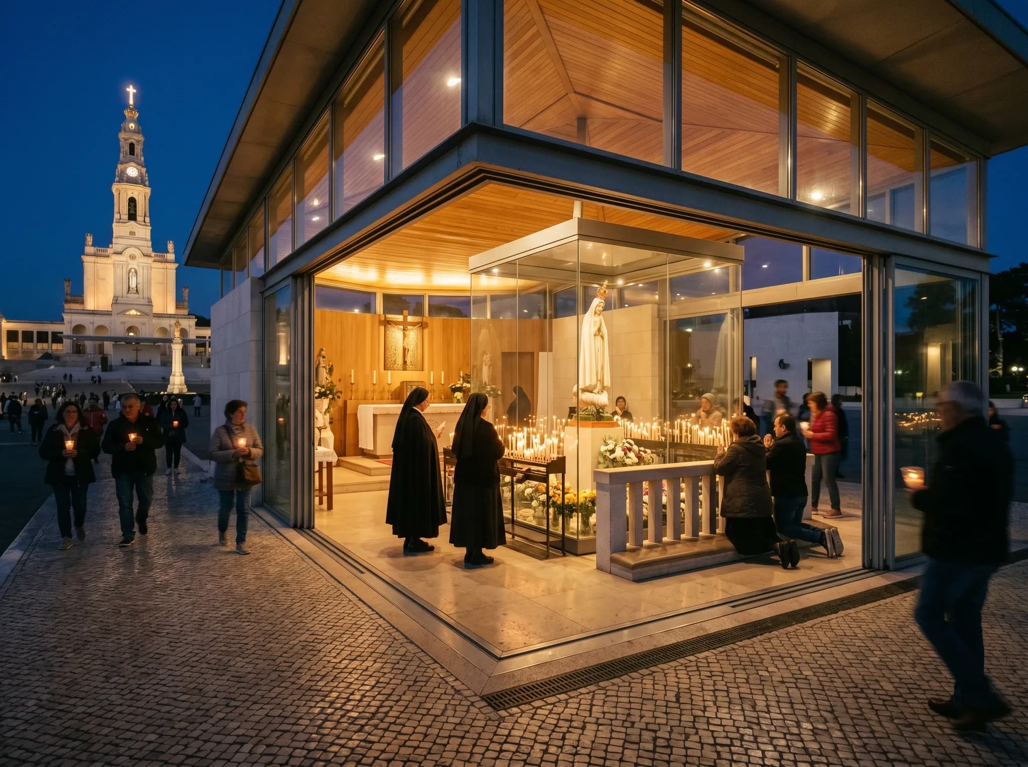 Capela das Aparições - Chapel of the Apparitions at night