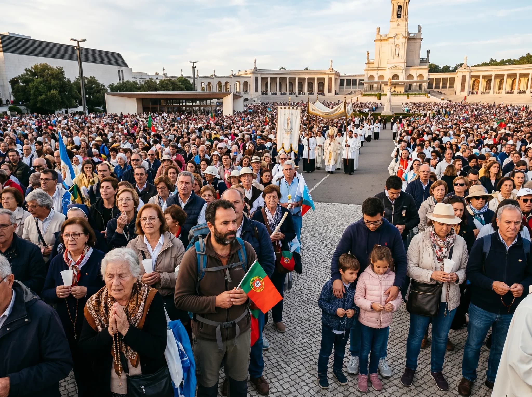 Pilgrims gathered in esplanade during major pilgrimage