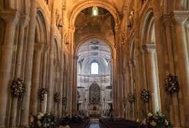 Sé de Lisboa Cathedral exterior with fortress-like twin towers