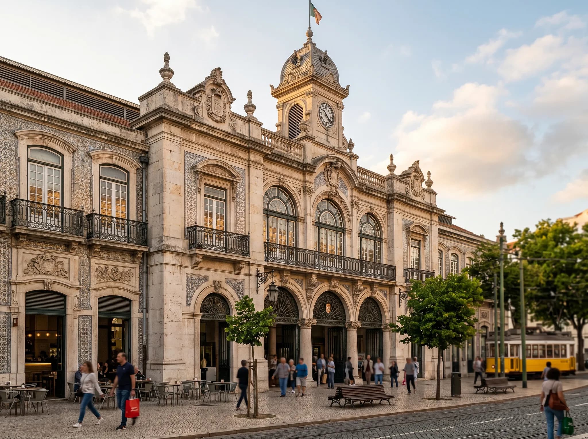 Historic facade of Mercado da Ribeira