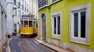 Inside vintage Tram 28