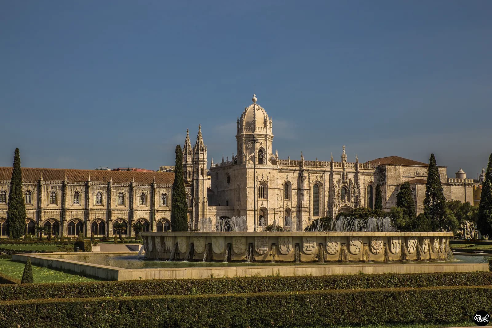 The Manueline façade of the Jerónimos Monastery in Belém
