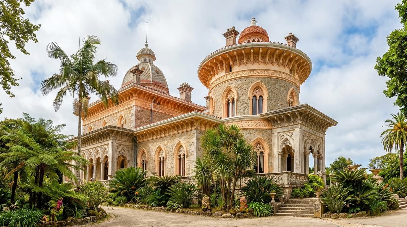 Palácio de Monserrate with distinctive Moorish-Indian architecture and domed towers